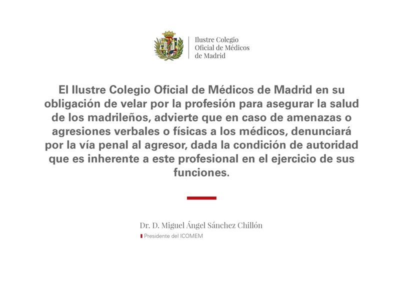 Carteles informativos para prevenir las agresiones a los médicos