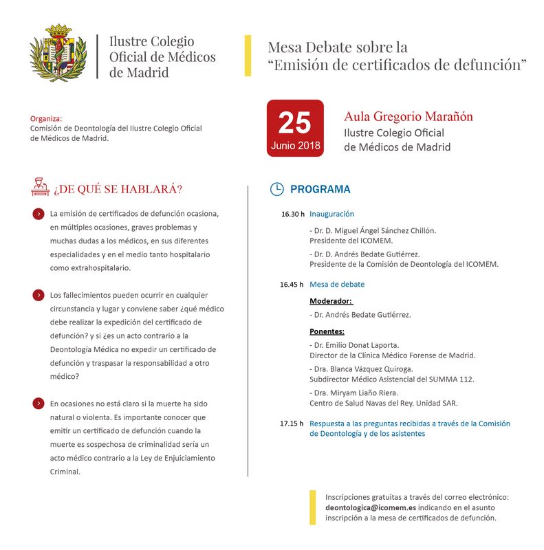 Hoy día 25 de junio, mesa debate sobre la