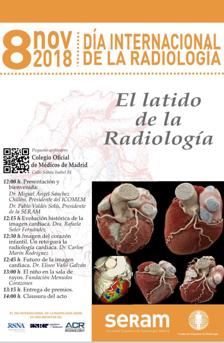 El jueves 8 de noviembre, el Colegio de Médicos de Madrid acoge el Día Internacional de la Radiología