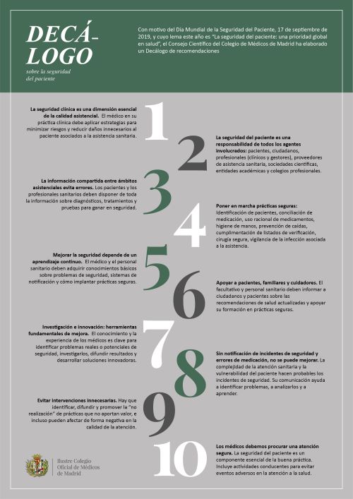 El Consejo Científico del Colegio de Médicos de Madrid recomienda en un decálogo sobre la seguridad del paciente evitar intervenciones innecesarias