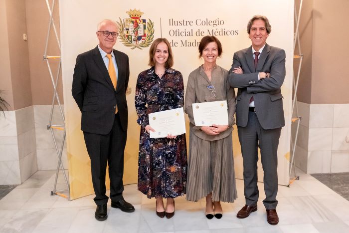 El viceconsejero de Humanización, Dr. José maría Antón, el Dr. Miguel Ángel Chillón, presidente del ICOMEM, Dras. Adelina Pellicer Martínez y Bárbara Moreno Sanz-Gadea,
