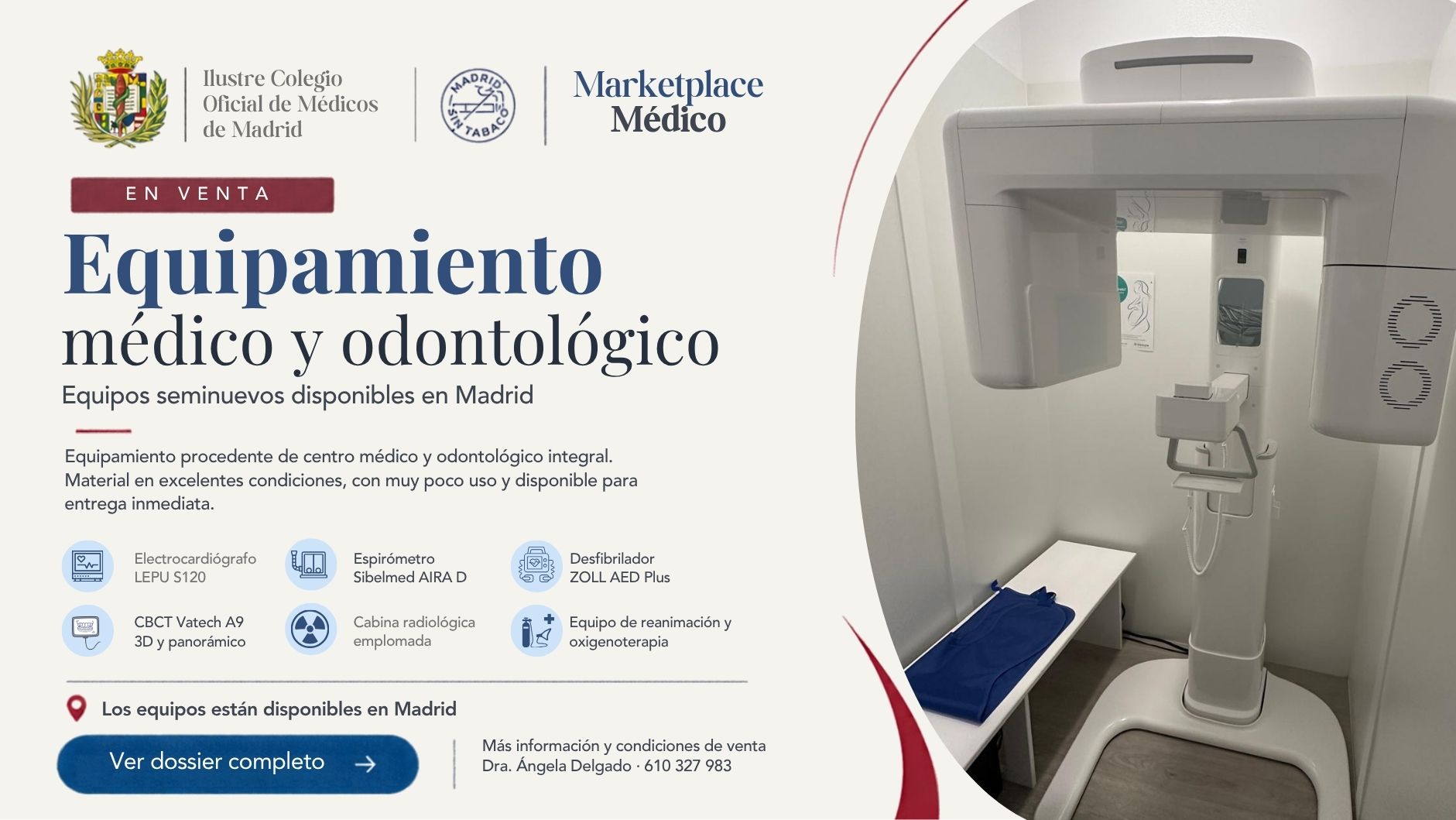 VENTA DE EQUIPAMIENTO MÉDICO Y ODONTOLÓGICO POR CIERRE DE CLÍNICA