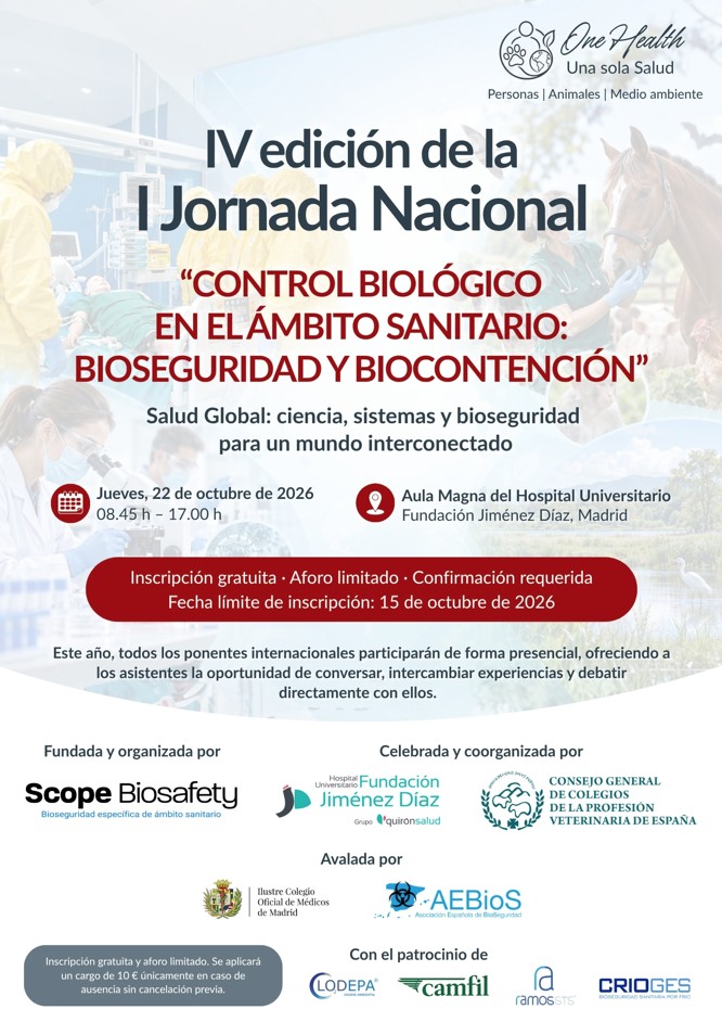 IV Edición de la I Jornada Nacional “Control Biológico en el Ámbito Sanitario: Bioseguridad y Biocontención”