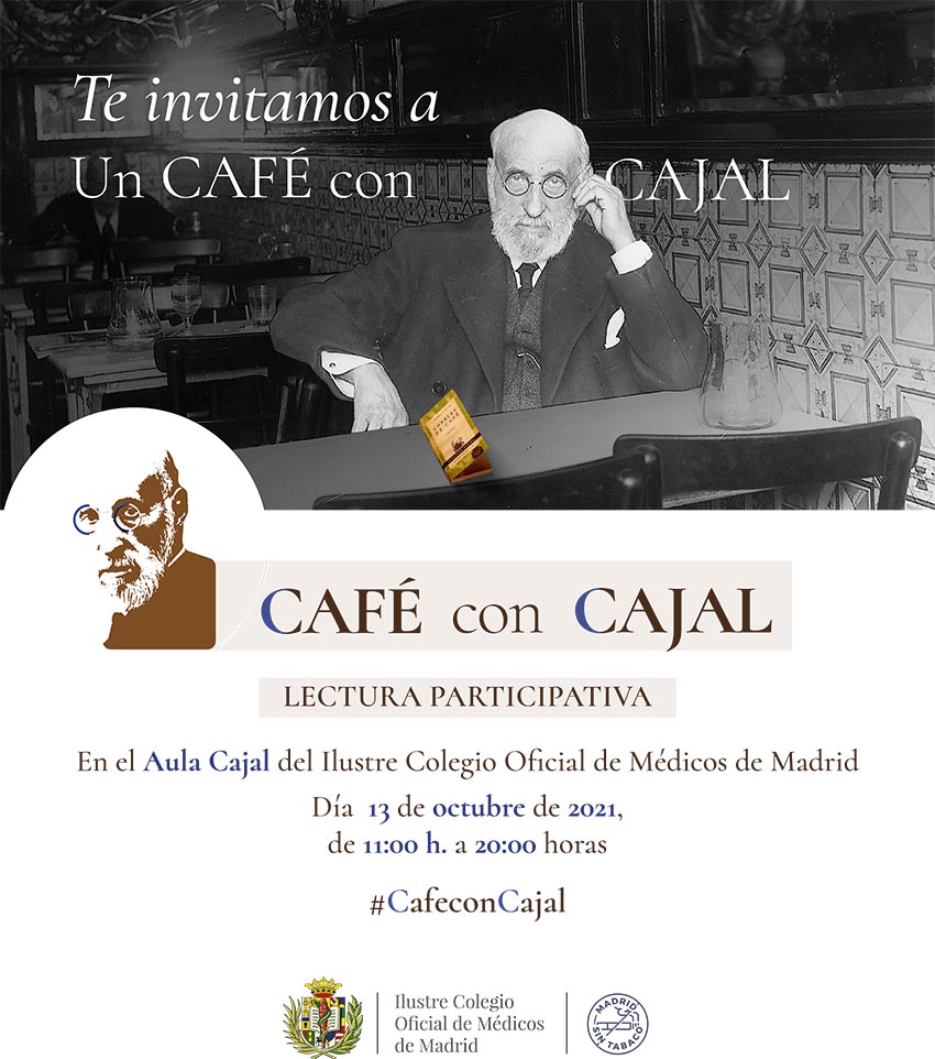 El ICOMEM organiza “Un café con Cajal” una lectura participativa para conmemorar el fallecimiento del Premio Nobel en Medicina